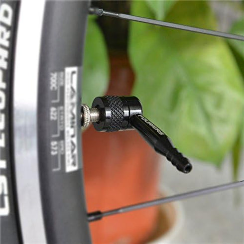 Fouriers PE005 CNC Floor Pump Disc Wheel Adapter, 90 Degree Convert to Presta Valve