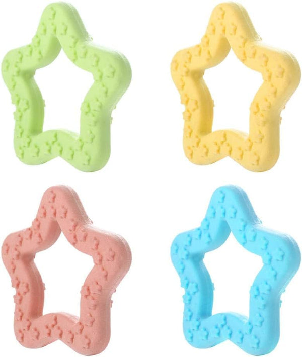 1Pc Random Color Star Shaped Dog Chew Toys, Elasticity Teeth Cleaning, Indoor and Outdoor Pet Supplies