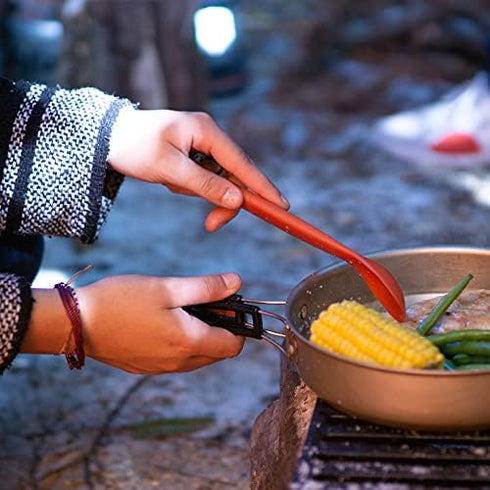 Tapirus Tactical Green Spork, BPA Free Spoon Fork, Stainless Steel Knife, Fire Starter, 3 in 1 Outdoor Utensil