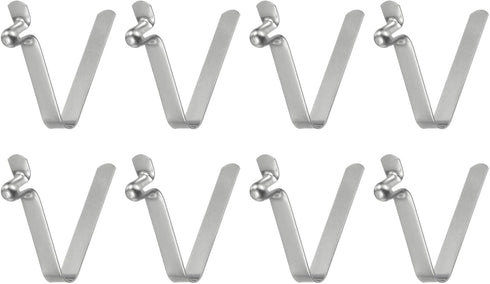 HARFINGTON 8pcs Single Button Kayak Paddle Snap Spring Clip, 4x5.6x26mm, 65Mn Spring Steel V-Shaped Locking Tube Clips