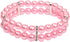 2 Rows Pearls Pet Dog Necklace Collar - Bling Accessories for Puppy Jewelry, Handmade Adjustable (Pink, Extra Small)