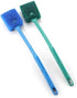 2 Pieces Aquarium Cleaning Brush - Double-Sided Sponge Brush with Long Handle for Aquariums (Blue, Green)