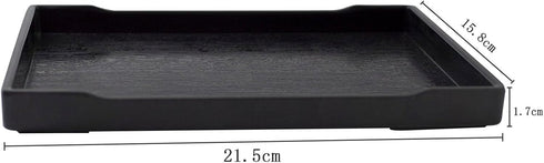 OMEM Reptile Bowl, Large Food and Water Dish, Simulated Wood Grain Surface, Enough Space for Bath, M, Black