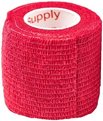 Prairie Horse Supply 2 Inch Vet Wrap Tape Bulk (Pack of 6) - Green, Pink, Red, Black Paw Prints
