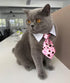 4 Pieces Adjustable Bowtie Pet Costume for Dogs and Cats, Formal Necktie Collar Grooming Accessories (Red/Heart)