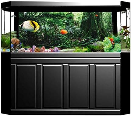 TOPINCN 3D Effect Rainforest Poster Self-Adhesive PVC Aquarium Fish Backdrop Mural Decorative Reptile Terrarium