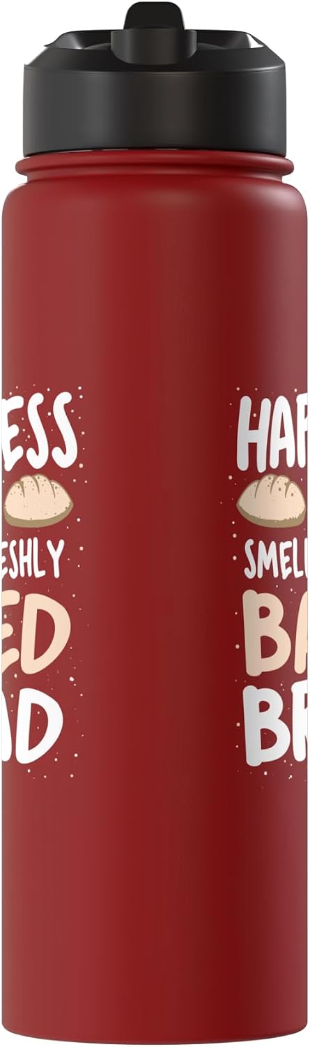 Funny Bread Baking Shirts Happiness Is The Smell Of Freshly Baked Bread - Baker Bakery Stainless Steel Insulated Water