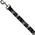 Buckle-Down Dog Leash Geometric 3 D Skull Face Chevron Black Grays White 6 Feet Long 1.5 Inch Wide