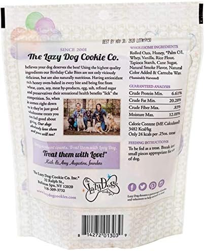 HLXFF3 Lazy Dogs Mutt Mallows Soft Baked Dog Treats Maple - Birthday Cake Bites - 5 oz Bag - 3 Pack