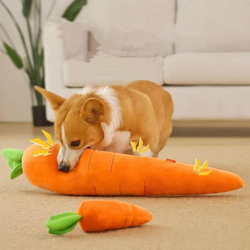 YASREKUYI Carrot Style Squeaky Large Plush Dog Toys - Small Breed Puppy Chew Toys - Chewing Toys for Dogs - Large&Small