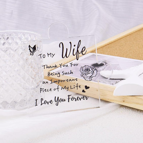 To My Wife Gift From Husband Hubby Acrylic Puzzle Plaque for Wife Wifey Wedding Birthday Anniversary Valentines Gift