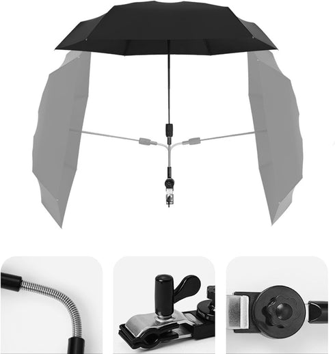 Chair Umbrella with Clamp, Adjustable Umbrella for Chair, Stroller Umbrella Parasol, Waterproof Umbrella for Beach