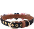Stylish PU Leather Dog Collar with Flower Bow Tie, Decorative Collar for Medium to Large Dogs, Cute Design