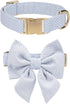 Adjustable Pet Bow Tie and Dog Collar for Small Medium Large Dogs - Cute Lady Bowtie Collar, Comfort Soft Cotton (Blue