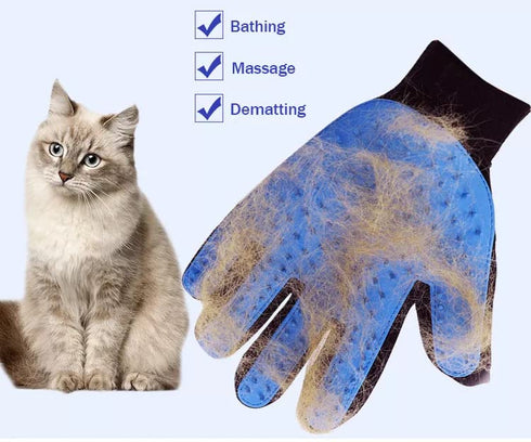 Pet Hair Remover Glove - Gentle Grooming Brush with Enhanced Five Finger Design for Dogs & Cats