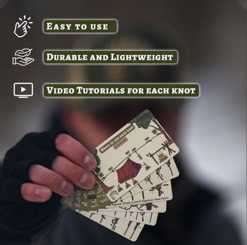 Backpacking, Knot Tying Kit | Camping & Outdoor Knots Edition - by The Bear Essentials Outdoors with Waterproof Knot
