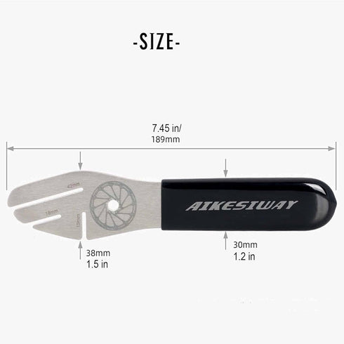 Rotor Truing Fork Bike Disc Alignment Tool, Bicycle Brake Wrench for Easy Adjustment and Use, 3 Slot Depths