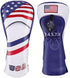 GOOACTION USA Golf Club 3 5 Fairway Wood Headcover, American Stars and Stripes Flag Synthetic Leather