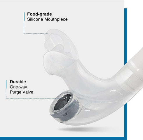 ZIONOR Snorkel Lap Swimming Training Diving Snorkeling Comfortable Mouthpiece with One-Way Purge Valve for Pool Open