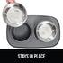 Gorilla Grip Waterproof Cat and Dog Bowls Set, Silicone Feeding Mat, Stainless Steel Bowl, 2 Cup, Gray