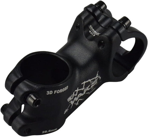 Stem 31.8 60mm 25 Degree Wake Mountain Bike Stem, Short Handlebar Stem for Most Bicycles, Black Aluminum