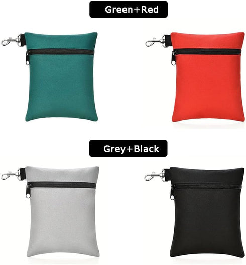 Golf Tee Pouch | Pack of 2 Golf Tee Bag | 5.24 X 6.42 Inch Zipper Golf Accessory Bag with Clip | Golf Bag Accessories