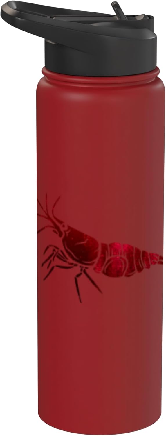 Shrimp Pet Cherry Red Crystal - Funny Aquarium Dwarf Cherry Shrimp Neocaridina Aquarium Shrimp Keeper Stainless Steel Insulated Water Bottle