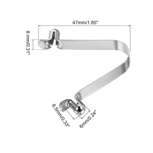 PATIKIL 8.5x6mm Kayak Paddle Snaps, 10 Pack Tent Pole Clips Steel V Shaped Double Pins for Camping