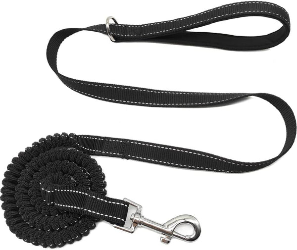 5-7FT Reflective Bungee Dog Leash, Anti-Pull Shock Absorption Nylon Elastic Walking Leash for Small Medium Dogs