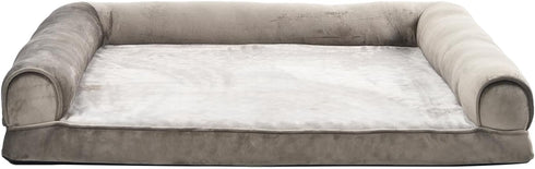 Amazon Basics Orthopedic Foam Dog Pet Bed for Living Room Couch, Brown, 30 x 20 x 6.25 inches, Machine Washable,