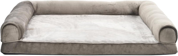 Amazon Basics Foam Couch Dog Pet Bed with Removable Cover, Large (36 x 27 x 6.5 inches, Brown)