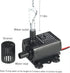Decdeal Water Pump Aquarium - Submersible Mini Quiet Pump for Pond Fish Tank, 280L/H, DC 12V 5W