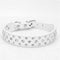 Rhinestone Dog Collar, Bling PU Leather Crystal Diamond Pet Collar S M L XL (L, White)