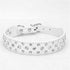 Rhinestone Dog Collar, Bling PU Leather Crystal Diamond Pet Collar S M L XL (L, White)