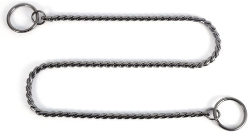Twisted Necklace Pet Dog Show Training Choker Collars - 3 Sizes, New Gold/Black Metal Snake Chain