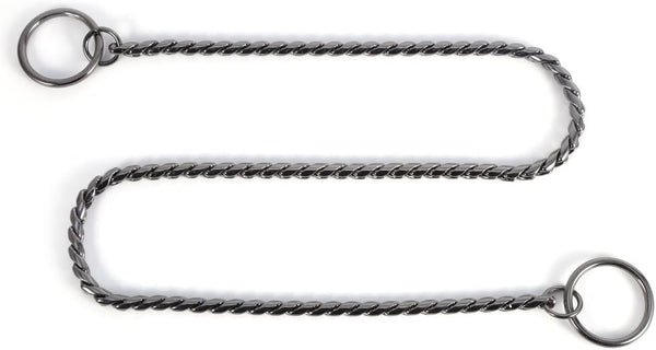 Twisted Necklace Pet Dog Show Training Choker Collars - 3 Sizes, New Gold/Black Metal Snake Chain