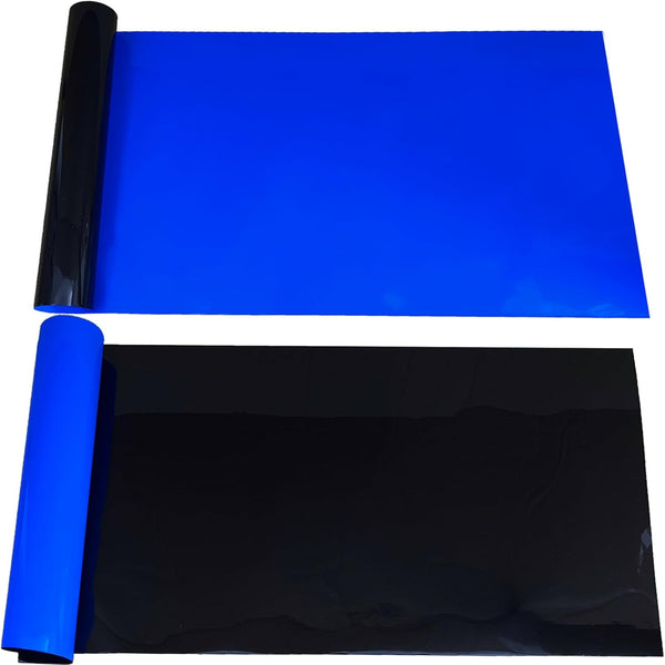 Blue Black Double-Sided Aquarium Background Poster - Fish Tank Wallpaper 16"x 33" Decorations