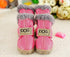 Warm Winter Little Pet Dog Boots, Skidproof Soft Snowman Anti-Slip Sole Paw Protectors, Small Puppy Shoes 4PCS (L, Pink)