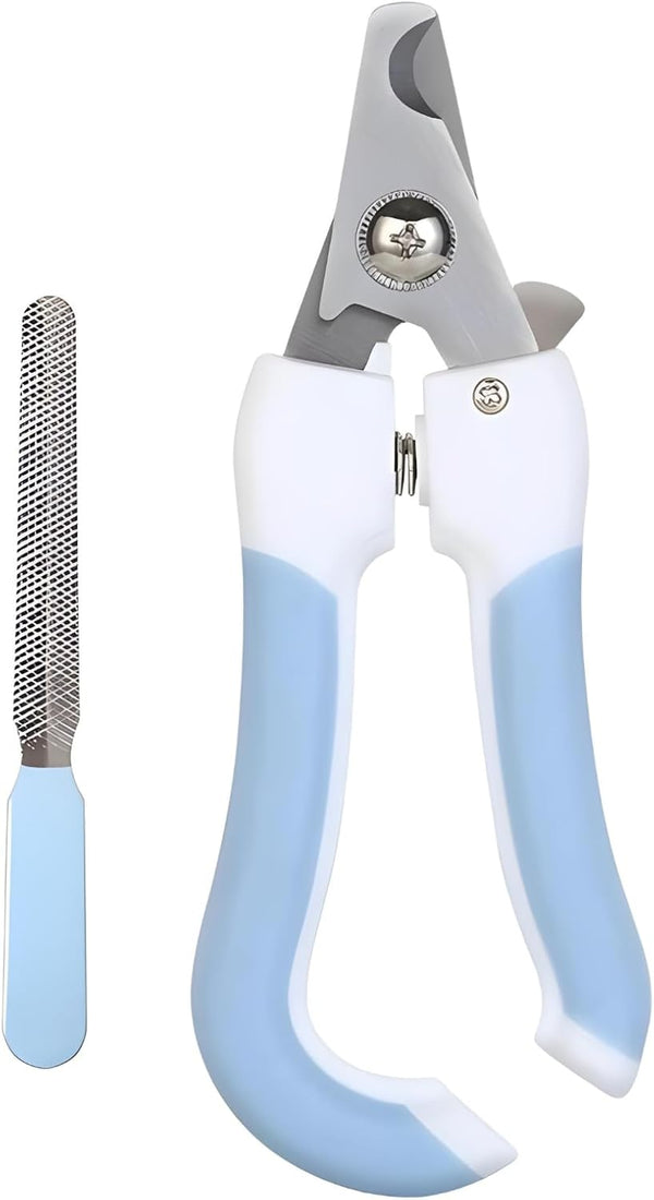 Pet Nail Clippers and Trimmers with Guard, Includes Nail File - Ideal Grooming Tool for Cats and Dogs