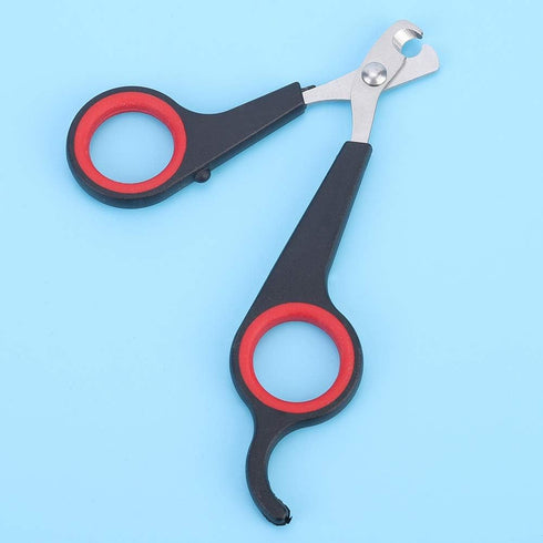 Pet Nail Clippers for Birds, Small Animals, Grooming Tool Scissors Clipper for Parrots, Black and Red