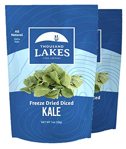 Thousand Lakes Freeze Dried Vegetables - Diced Kale 2-pack, 100% Kale Flakes, No Salt Added