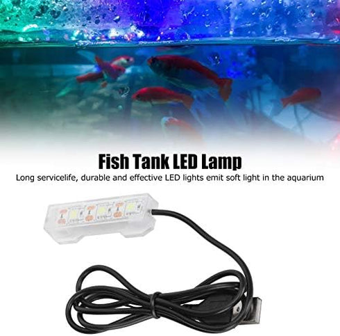 LED Aquarium Light, Light Weight USB Charging Underwater Light, Plastic Waterproof 2.4X0.8Inch for Aquarium Freshwater Office Desk Fish Tank by bizofft