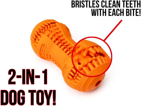 Fillable Dog Chew Toy for Teeth Cleaning, Use with Peanut Butter or Toothpaste for Aggressive Chewers