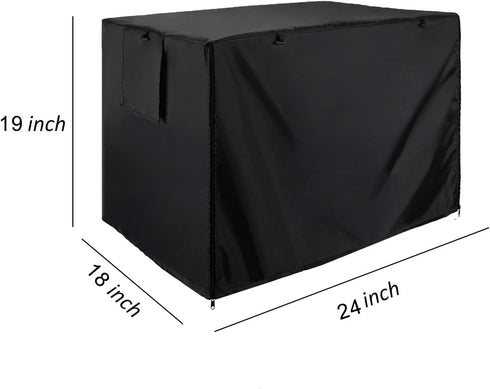 Durable Dog Crate Cover-Double Door, Waterproof Anti-UV Pet Kennel Cover Fit for 24-54 inches Crate, Black