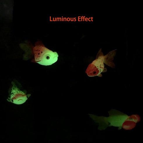 Aquarium Simulation Goldfish, Artificial Fish Moving Floating Fake Fish for Tank, Silicone Luminous