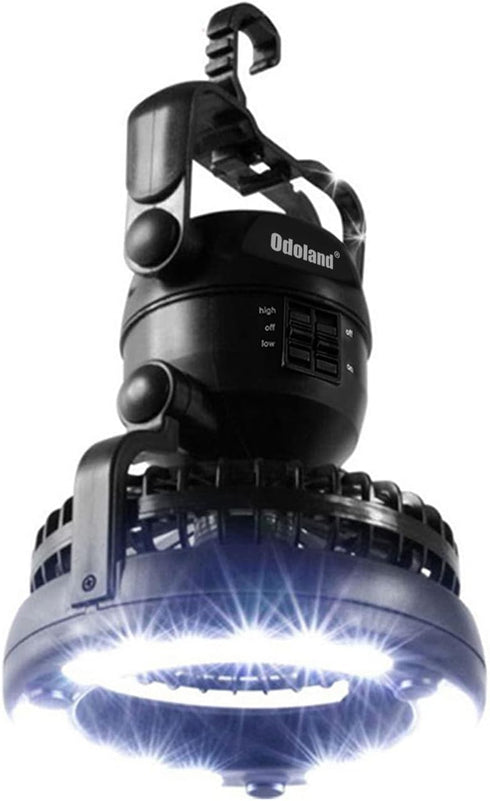 Odoland Portable LED Camping Lantern with Fan - Emergency Light
