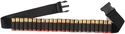 HUNTERS SPECIALTIES Adjustable Round Tactical Shotgun Shell Belt, Holds Up To 25 Shells, Black