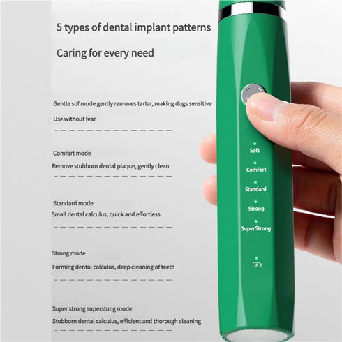 WIKICRYSTAL 5 Pet Ultrasonic Dental Cleaner for Dogs & Cats Electric Tooth Cleaner with Modes, LED Light, Multiple Tips