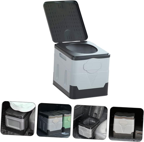 MAGICLULU Portable Folding Toilet for Camping Emergency Travel Potty Storage Box Lightweight Outdoor Toilet for Car
