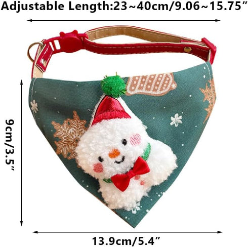 Christmas Dog Bandanas, Adjustable Pet Christmas Triangle Scarf Stylish Breathable Dog Bib with Buckle Design for Fall
